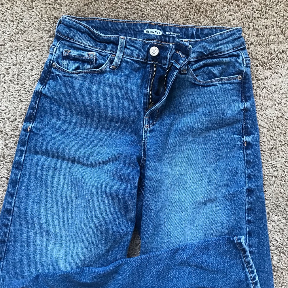 Old Navy slim wide leg high rise jeans
